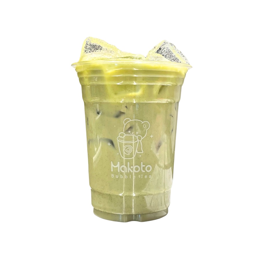 Matcha Cake Latte at Makoto Revolving Sushi Bar Staten Island NY