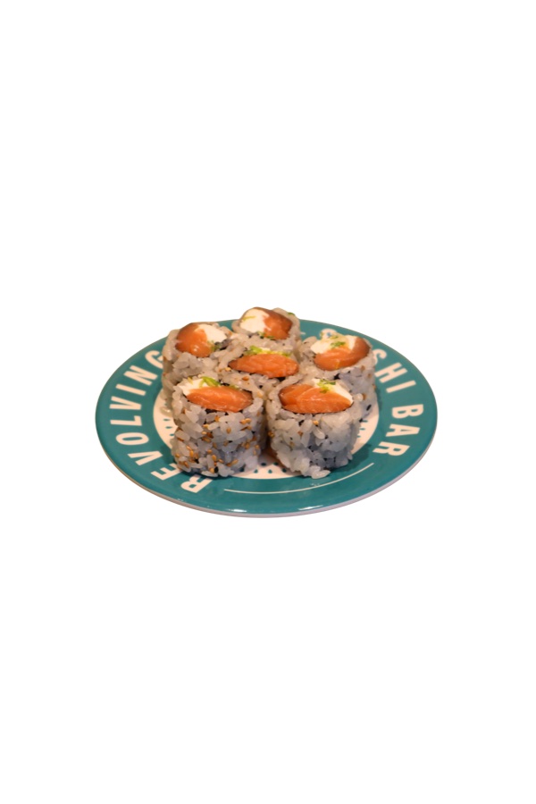 Philadelphia Roll at Makoto Revolving Sushi Bar Staten Island NY