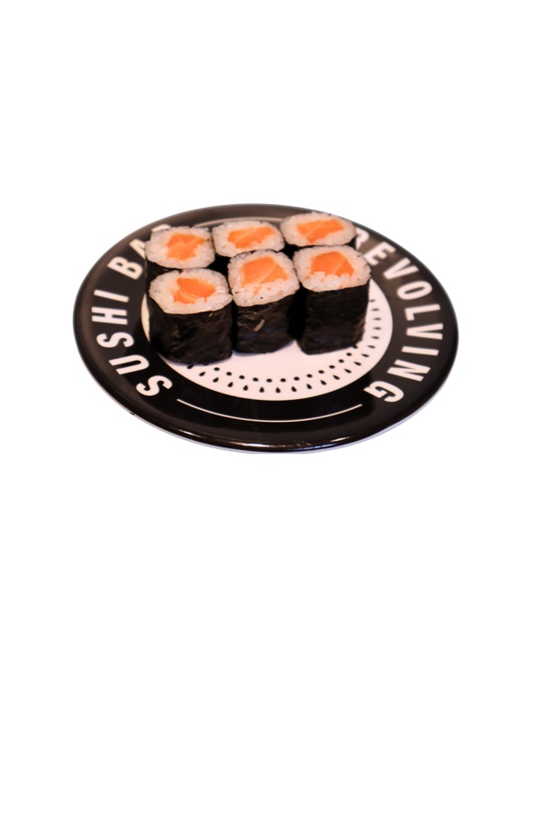 Salmon Maki Roll at Makoto Revolving Sushi Bar Staten Island NY