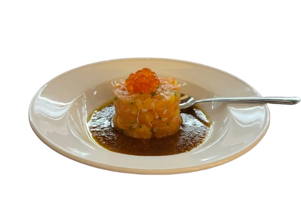 Salmon Tartare at Makoto Revolving Sushi Bar Staten Island NY